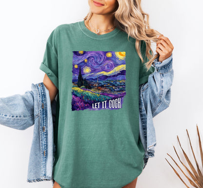Womens tops, Comfort Colors womens tshirt, art lover gift, Van Gogh trendy shirt