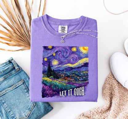 Womens tops, Comfort Colors womens tshirt, art lover gift, Van Gogh trendy shirt