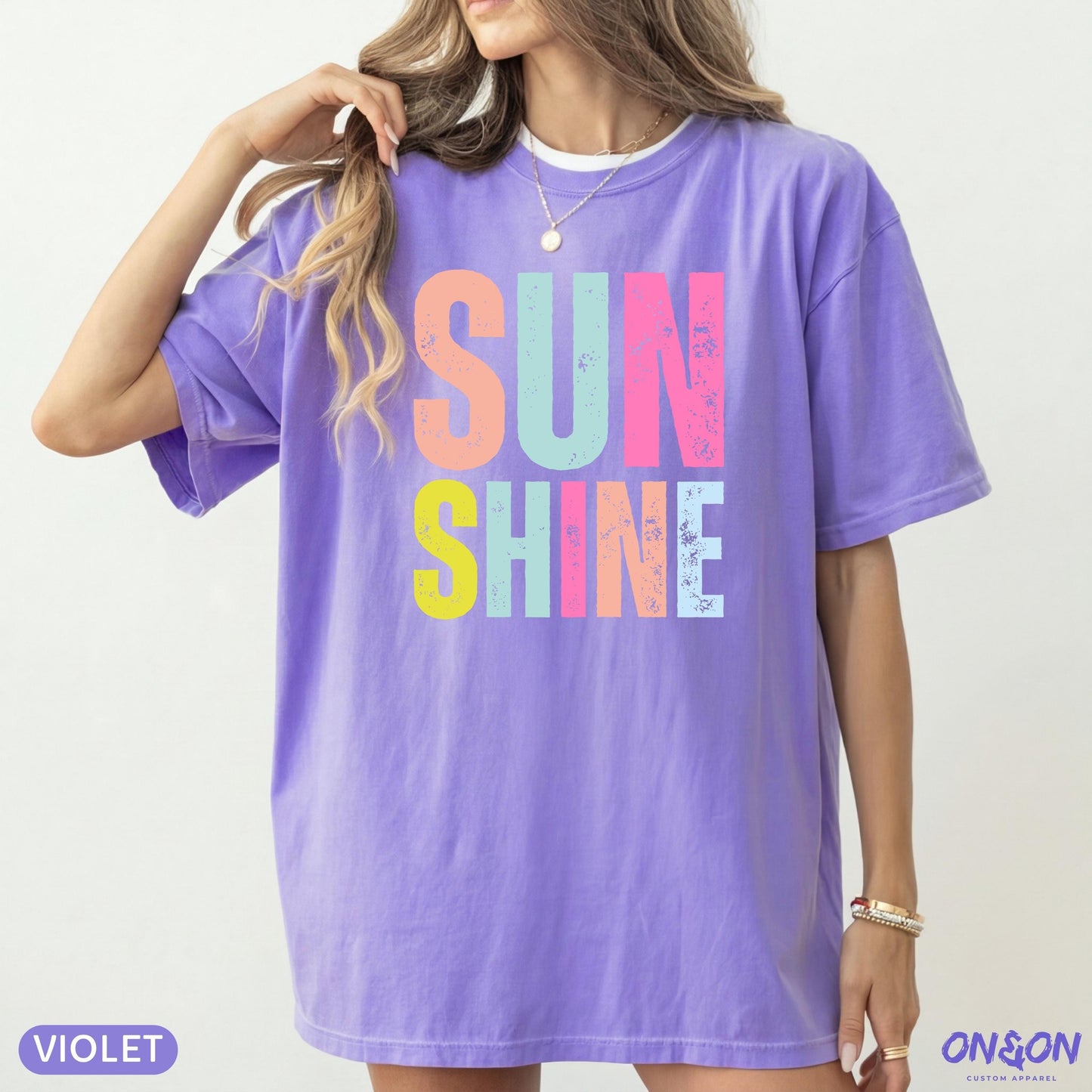 Comfort Colors Summer Vibes Tshirt, Neon Sunshine Summer Shirt, Summer Shirt, Distressed Beach Tee, Sunshine Shirt, New Trendy Women's Shirt