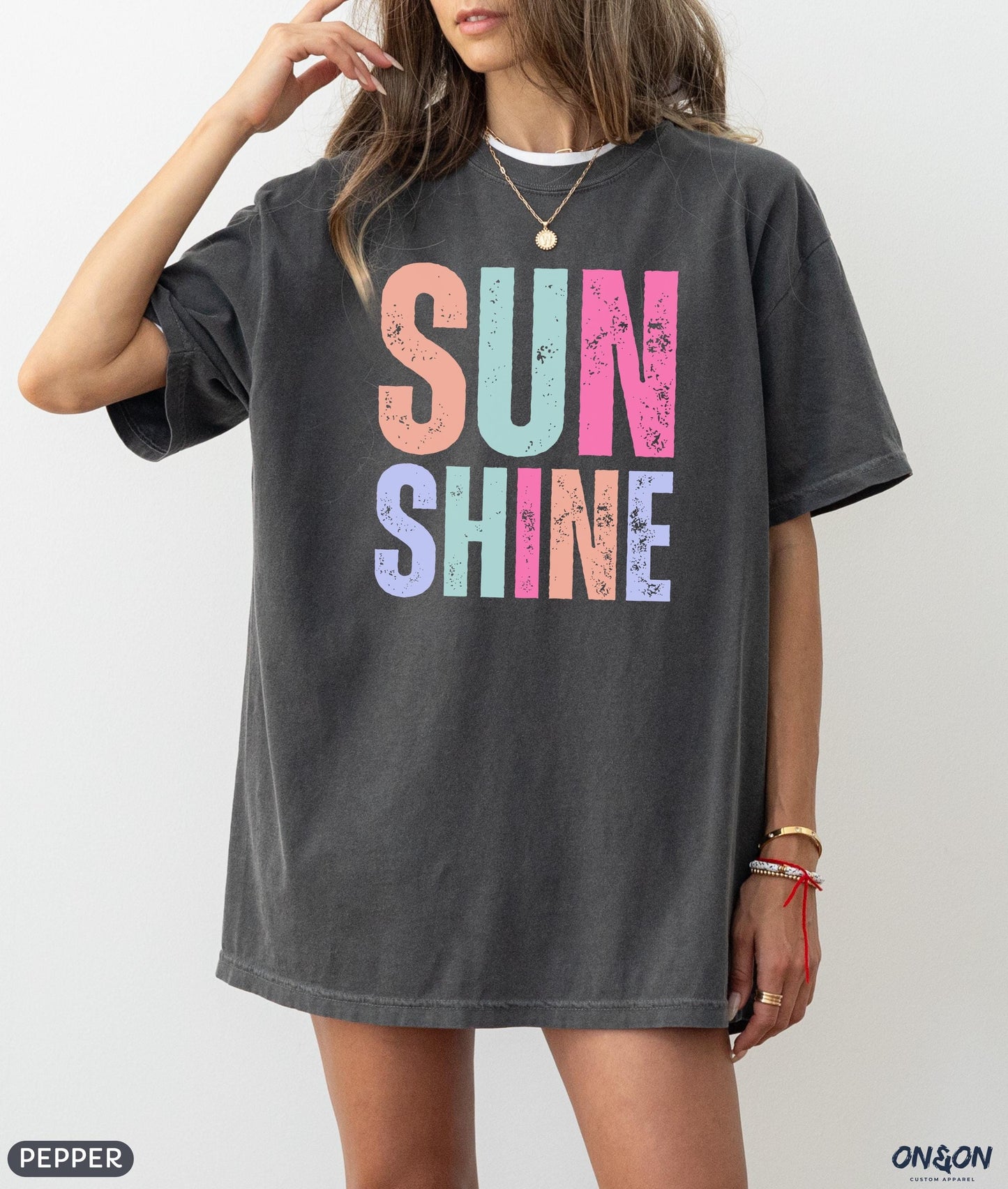 Comfort Colors Summer Vibes Tshirt, Neon Sunshine Summer Shirt, Summer Shirt, Distressed Beach Tee, Sunshine Shirt, New Trendy Women's Shirt