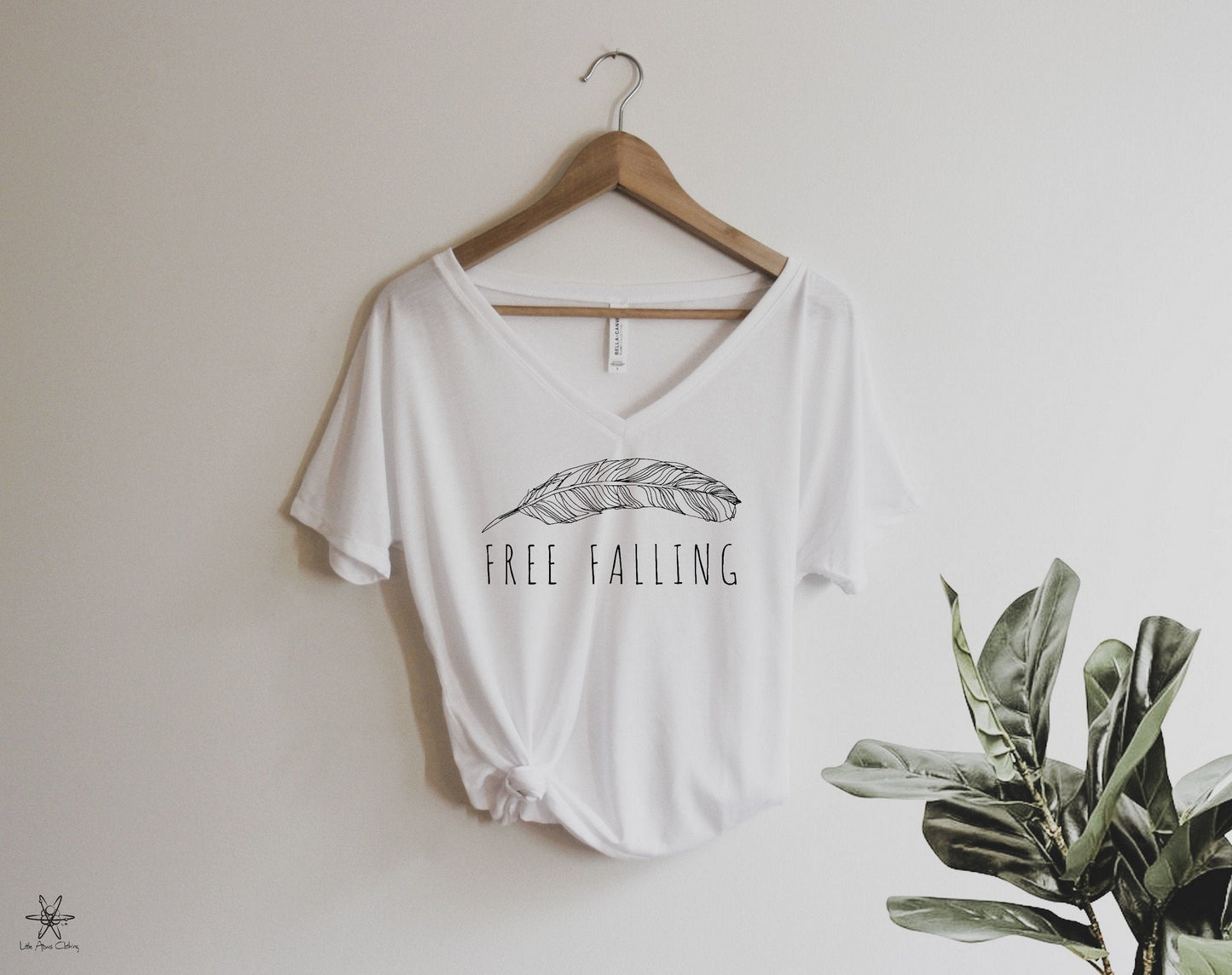 Free Falling Shirt Oversized Slouchy V Neck Tee Loose tshirt hippie boho gift for her