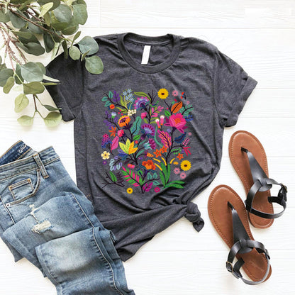 Wildflower Tshirt, Wild Flowers Shirt, Floral Tshirt, Flower Shirt, Gift for Women, Ladies Shirts, Best Friend Gift Shirt,Nature Lover Shirt