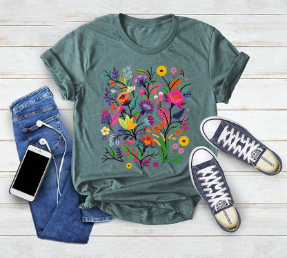Wildflower Tshirt, Wild Flowers Shirt, Floral Tshirt, Flower Shirt, Gift for Women, Ladies Shirts, Best Friend Gift Shirt,Nature Lover Shirt