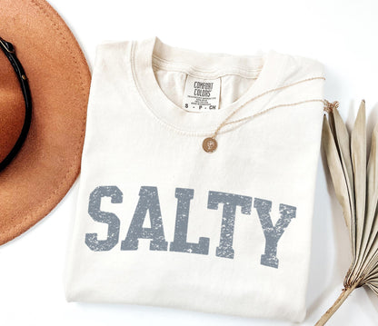Vintage Salty Shirt Salty T-Shirt Retro Summer T Shirt Graphic Tees For Women Summer Tee Trendy Oversized Beach Shirt Vacation Tshirt Ocean