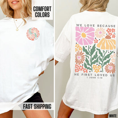 Boho Christian Shirt Comfort Color Women Jesus Tee Vintage Faith Tshirt Floral Religious T Shirt Retro Bible Verse Clothes Trendy Streetwear