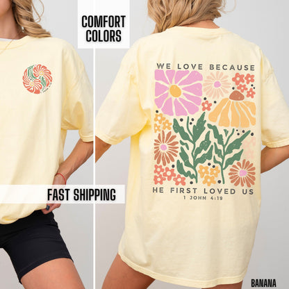 Boho Christian Shirt Comfort Color Women Jesus Tee Vintage Faith Tshirt Floral Religious T Shirt Retro Bible Verse Clothes Trendy Streetwear