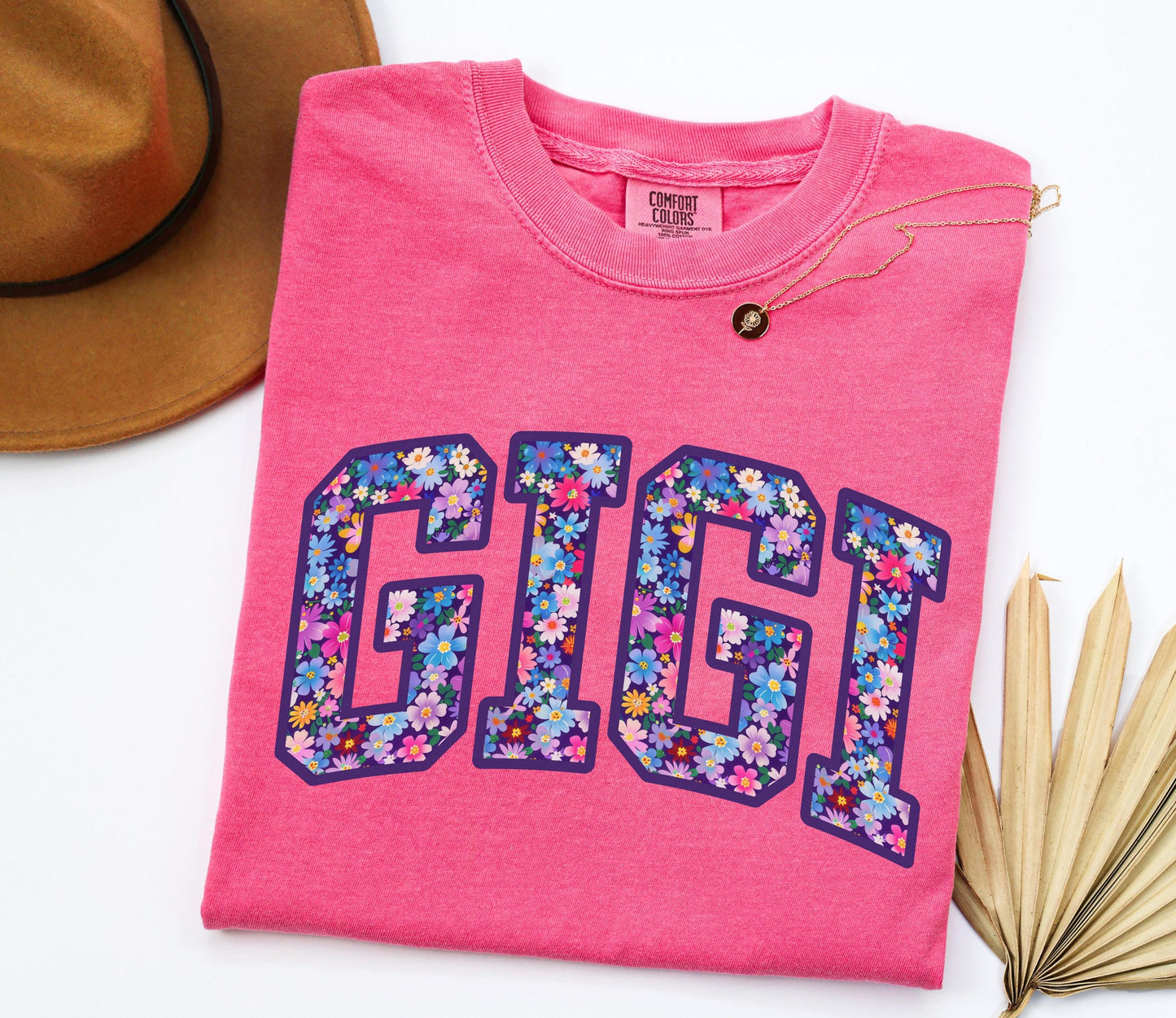 Comfort Colors Gigi Shirt, Floral Gigi Tee, Trendy Gigi Tshirt, Women's Flower Gigi  Gift, Pregnancy Reveal Gift for New Gigi, Grandma Shirt