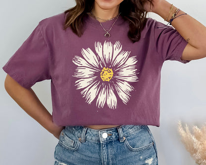 Comfort Colors Daisy Shirt, Wildflower Tshirt , Floral Tshirt, Cute Boho Shirt, Comfort Colors Flower Tshirt, Women's Plant Tee