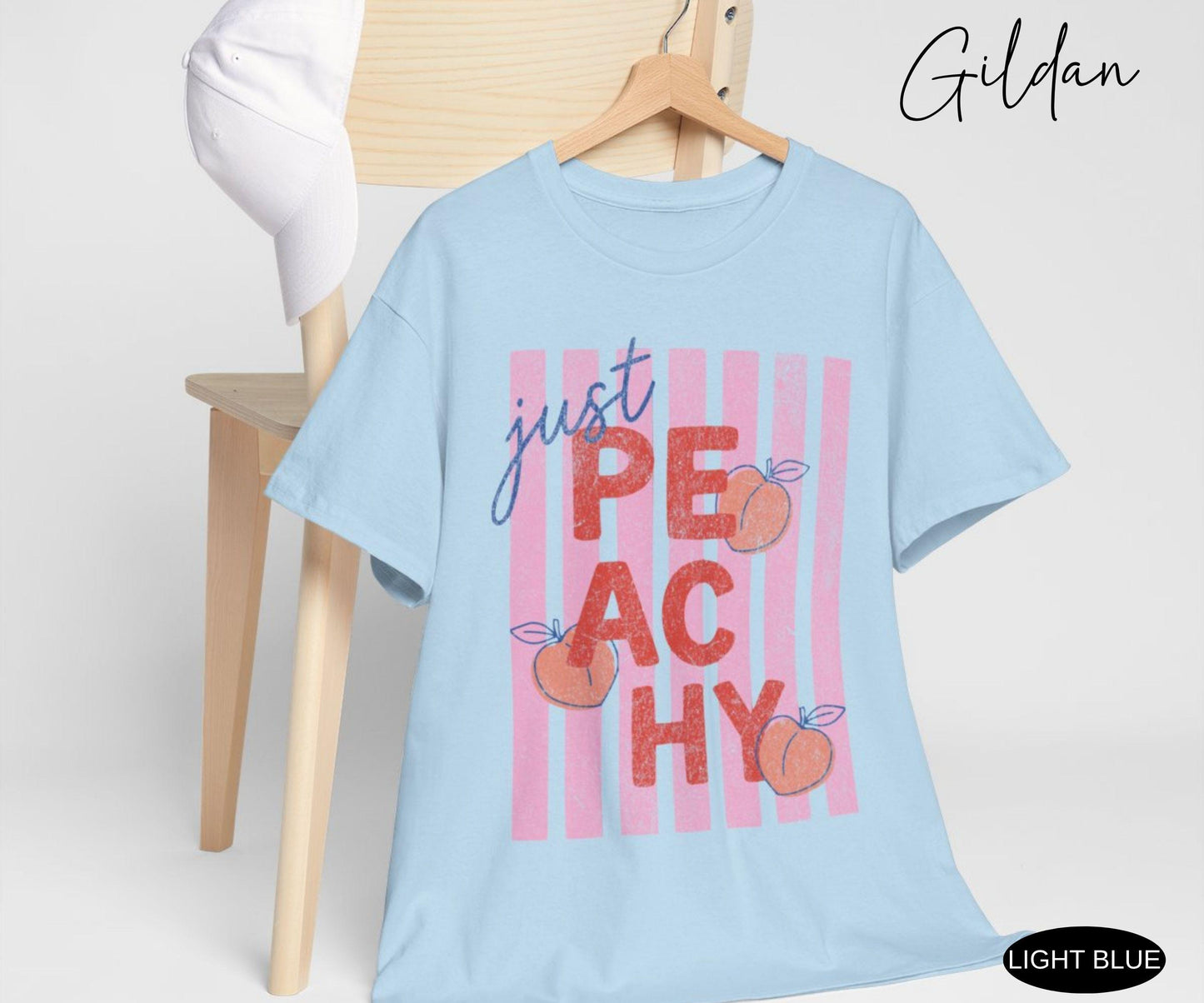Just Peachy Shirt Comfort Colors Tee Summer Fruit Tshirt Food Pun T Shirt Retro Graphic Tee Peach Graphic Tee Summer T-Shirt