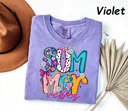 Comfort Colors® Summer Vibes Tshirt, Neon Trendy Summer Shirt, Summer Shirt, Distressed Beach Tee, Sunshine Shirt, 2026 Trendy Women's Shirt