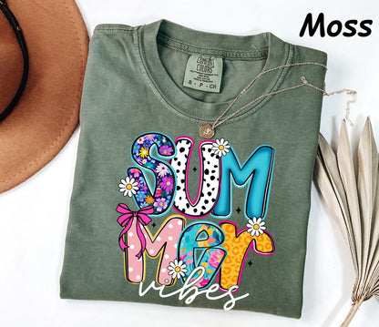 Comfort Colors® Summer Vibes Tshirt, Neon Trendy Summer Shirt, Summer Shirt, Distressed Beach Tee, Sunshine Shirt, 2026 Trendy Women's Shirt