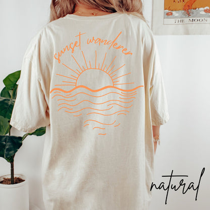 Sunset Tshirt Trendy Beachy Shirts Coconut Girl Clothes Cute Summer Tees Trendy TS Graphics Tee Mermaidcore T-Shirts Oversized Tee Aesthetic