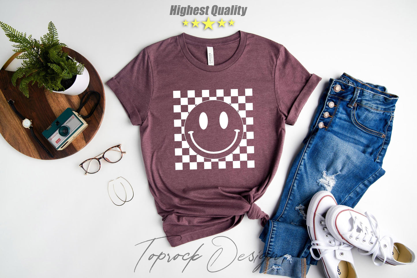 Smiley Face Shirt,Happy Face Sweatshirt,Smiley Face Checkered Shirt,Retro Shirt Women,Boho Shirt Girls,Trendy Vintage Shirt, Gift for her
