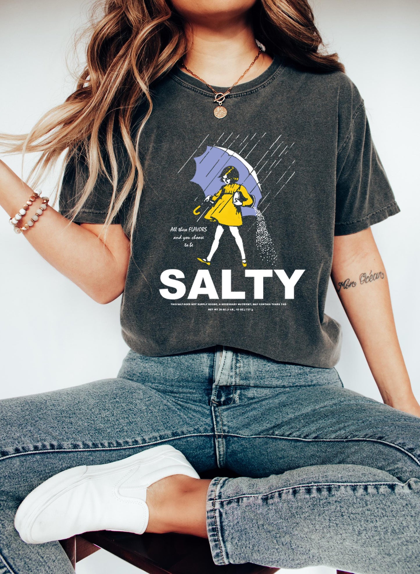 Stay Salty Girl Parody Shirt, Vintage Brand Spoof Tee, Funny Graphic Shirt, Retro Sarcastic Sweatshirt, Gift for Her, Womens Statement Tee